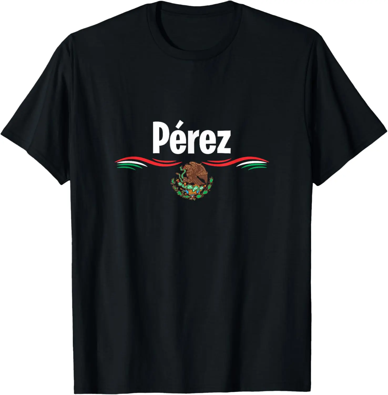 Mens Mexico Flag Shirt Hispanic Birthday Name Perez Casual Short Sleeve Cotton T-shirt
