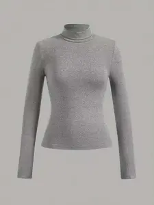 Four-piece set of women's classic high collar warm style versatile black, brown, gray, white four basic colors four-piece set undershirt, suitable for daily casual style, workplace commuting style, layered fashion style and other styles