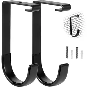 2 Pack  Hooks for Garage Ceiling Mount Rack- Anti-Slip Coating,Heavy Duty 4X8 Overhead Garage Storage Rack for Ceiling   Shelves, Add  Storage Flat Hooks Accessory and Wall Hanger