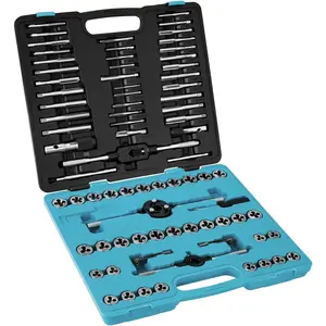 76- Tap and  Set, Metric and Standard, Rethreading Tool Kit for  External and Internal Threads, Organized in Storage Case