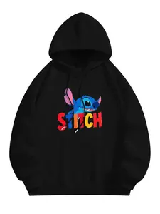 Disney Stitch Hoodie Iconic Character Design Classic Hooded Sweatshirt with Front Pocket for Casual Wear Soft Comfortable Material