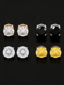 High-End Zircon Magnetic Ear Clips /silver/gold/, No Piercing Required, Street Hip-Hop Style, Hot Selling Jewelry, Fashionable Jewelry Accessories
