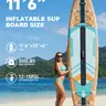 11'6" Inflatable Stand Up Paddle Board with Premium Accessories, Single-Action Hand Pump, Repair Kit - Extra Wide Stable, Streamlined Shape, Non-Slip EVA Deck, Large SUP for Adults, Ideal for Fishing, Effortless Portability + Storage Bag