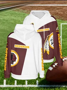 Commander Football Men Women Hoodie, Two-Tone Large Pocket Sweatshirt, Sporty Style, Medium Fabric Thickness, Lightweight Pullover, Sports Lover Gift