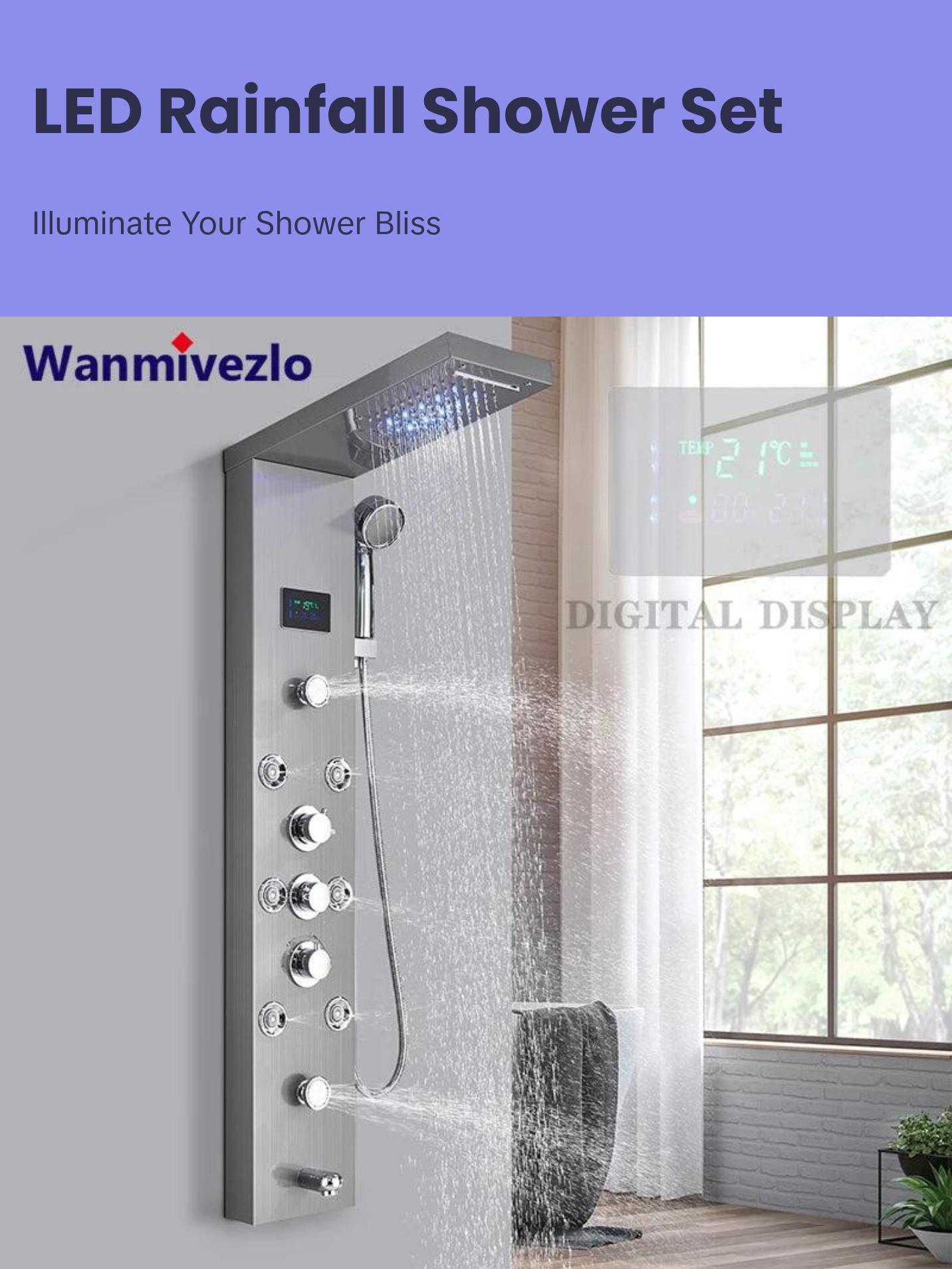 LED Rainfall Shower Panel System