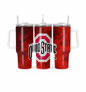 Ohio State 40oz Tumbler Stainless Steel Ice Cold 24h Full Wrap, Best Present for Ohio State Lover and Fan
