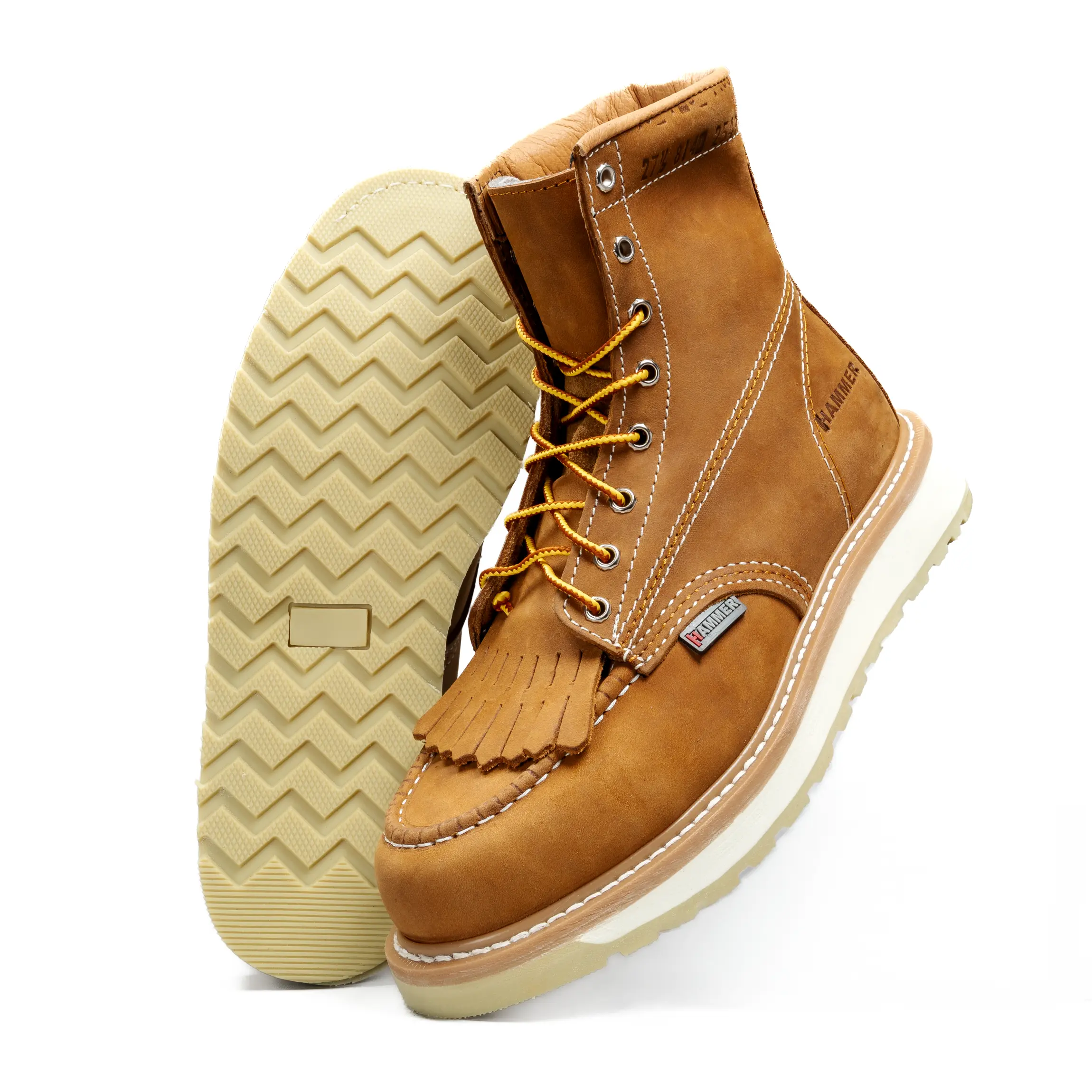 Hamme 814 Moc Toe 8" Lace Full Grain Leather Double Density Sole Work Boots