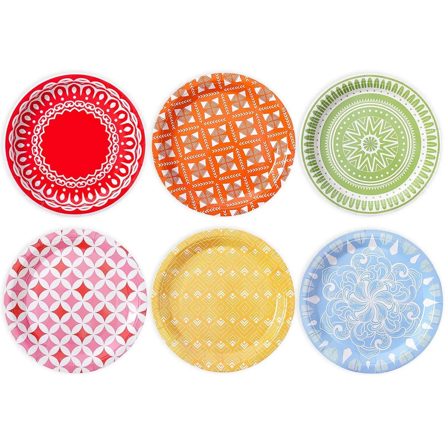 Rainbow Paper Plates for Party Supplies, 60 Count Multicolor Disposable Dinner Plates for Birthday  Shower Cocktail Decorations 9 inch