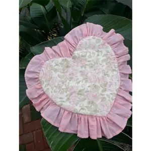 Heart Shaped Placemat - Party Table Decor - Heart Table Mat - Set of Placemats - Pink Cotton Placemat - Home Décor - Table Linen