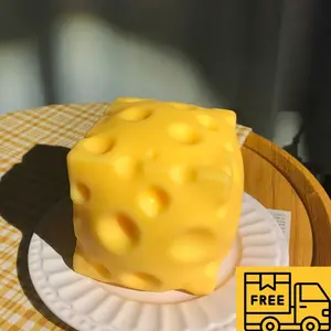 【New shop】Stress Relief Toy Cheese Squeeze Ball, Decompression Squeeze, Soft Slow Rebound Stress Reliever, Large Triangle Cheese Squishy, Anxiety Reducer, Relaxing Fun