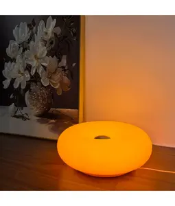 From Bedside to Dining Room, Set the Vibe!   Rechargeable Dimmable Donut Lamp - USB Plug, Touch Control, Warm Ambient Light for Living Room & Cozy Nights.