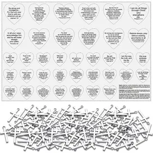 Heart Prayer Panel Fabrics Prayer Squares with Small Crosses Mini Scripture Prayer Panel Symbolism Poems Christian Gifts for Friend