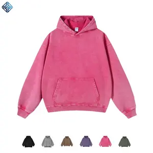 Acid Wash Hoodie Oversized Vintage Hoodie Unisex Heavy Weight Hoodie Distress Hoodies for Men Women Couples with Pockets Casual Sweatshirts