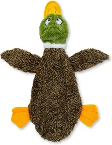 2-in-1 Stuffless Squeaky Dog Toys with Soft, Durable Fabric for Small, Medium, and Large Pets, No Stuffing for Indoor Play, Supports Active Biting and Play - 1Wild Duck, Small