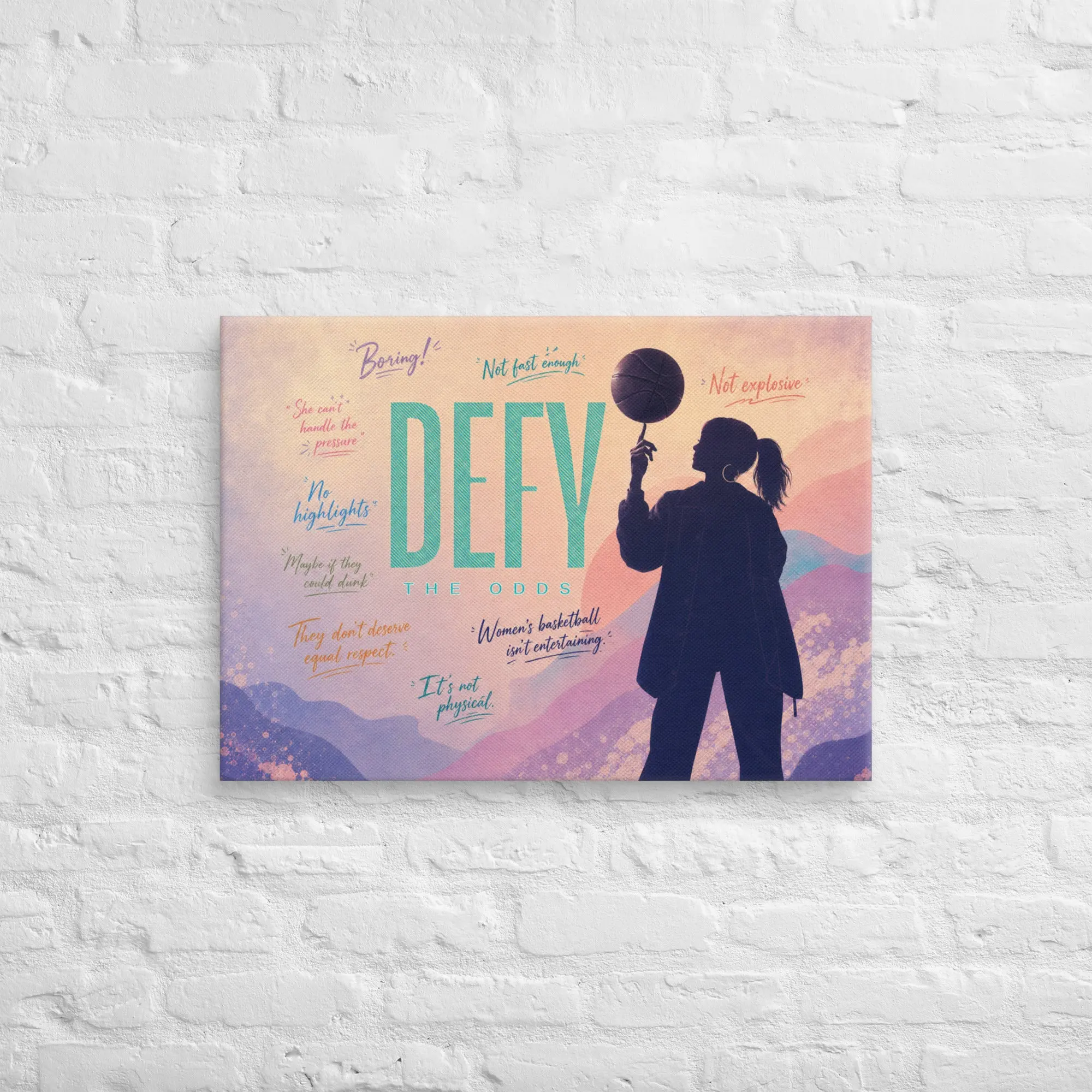 Defy the Odds | Women's Basketball Canvas Wall Art