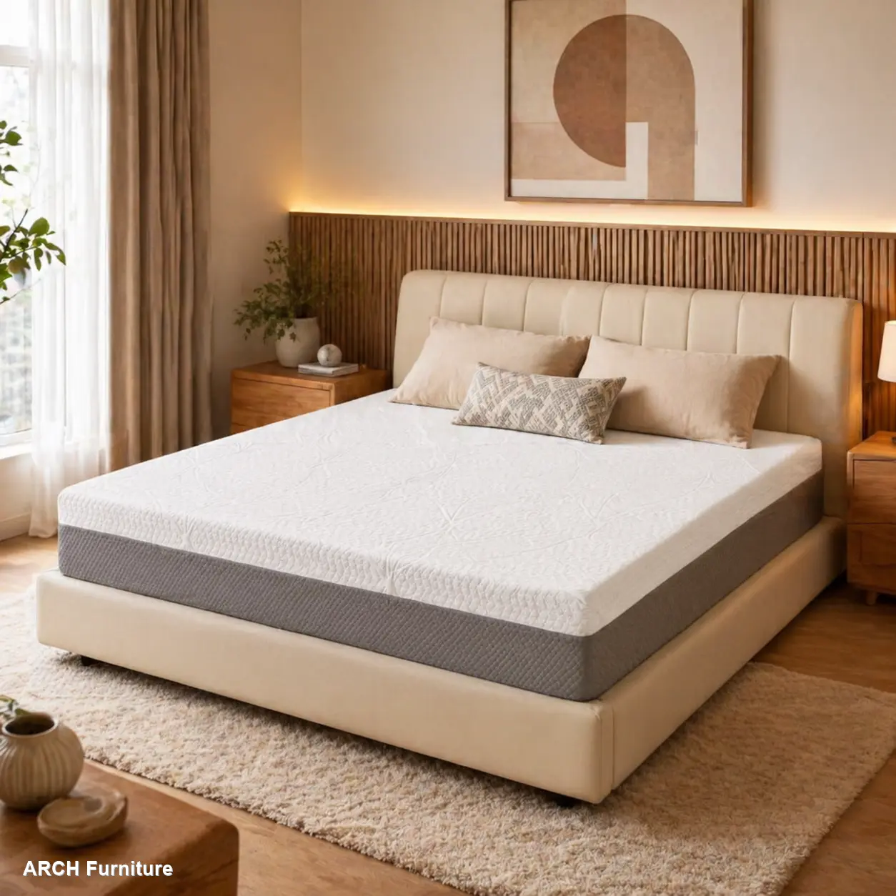 12 in Premium Queen Size Bed Mattress - ARCH 4-Layer Foam Sofa Mattress, Japanese Designed & Manufactured, Breathable Gel, Eco-Friendly, Antimicrobial, Ergonomic Zoned Support, Precise Cut, CertiPUR-US & OEKO-TEX Certified, Premium Bed Mattress