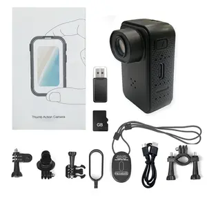 1080P HD Mini Thumb Camera Tiny Vintage Action Camera Portable 16GB Card Video Recorder for Travel Outdoor Vlog Magnetic Wireless