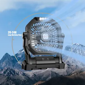 SYADOO 20000mAh Rechargeable Camping Fan, with LED Lantern, USB-C Battery Operated Fans,Ultra Quiet, for Outdoor Indoor Use,Travel, Tent, Beach, Picnic