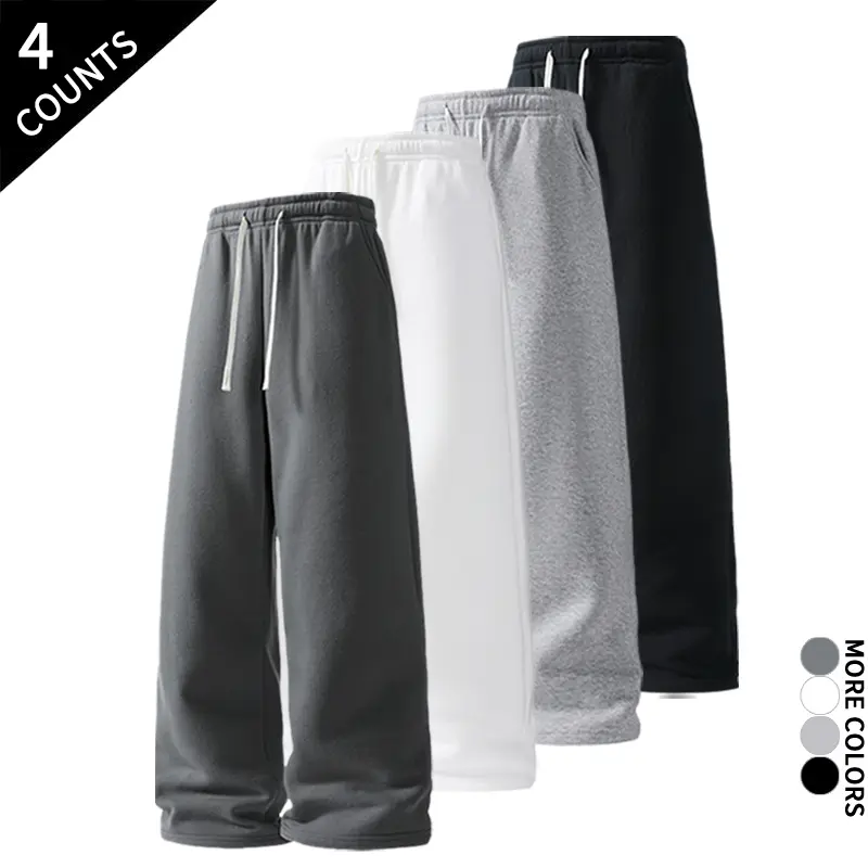 Wide-leg sweatpants for teenage boys with a drawstring elastic waistband and loose fit, suitable for school and weekend activities.