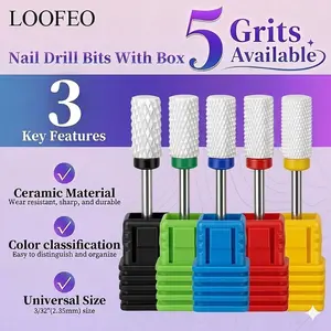 1pc Nail Drill Bits 3/32 Inch Cuticle Ceramic Nail Bit Tools Milling Cutter for Manicure Polish Acrylic Gel Remover Buffing File