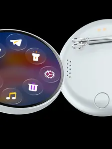 Anime Themed Electronic Badge, Smart Photo Album Accessory, Versatile Wearable Design for Bags & Outerwear, Unisex Fashion Statement Piece