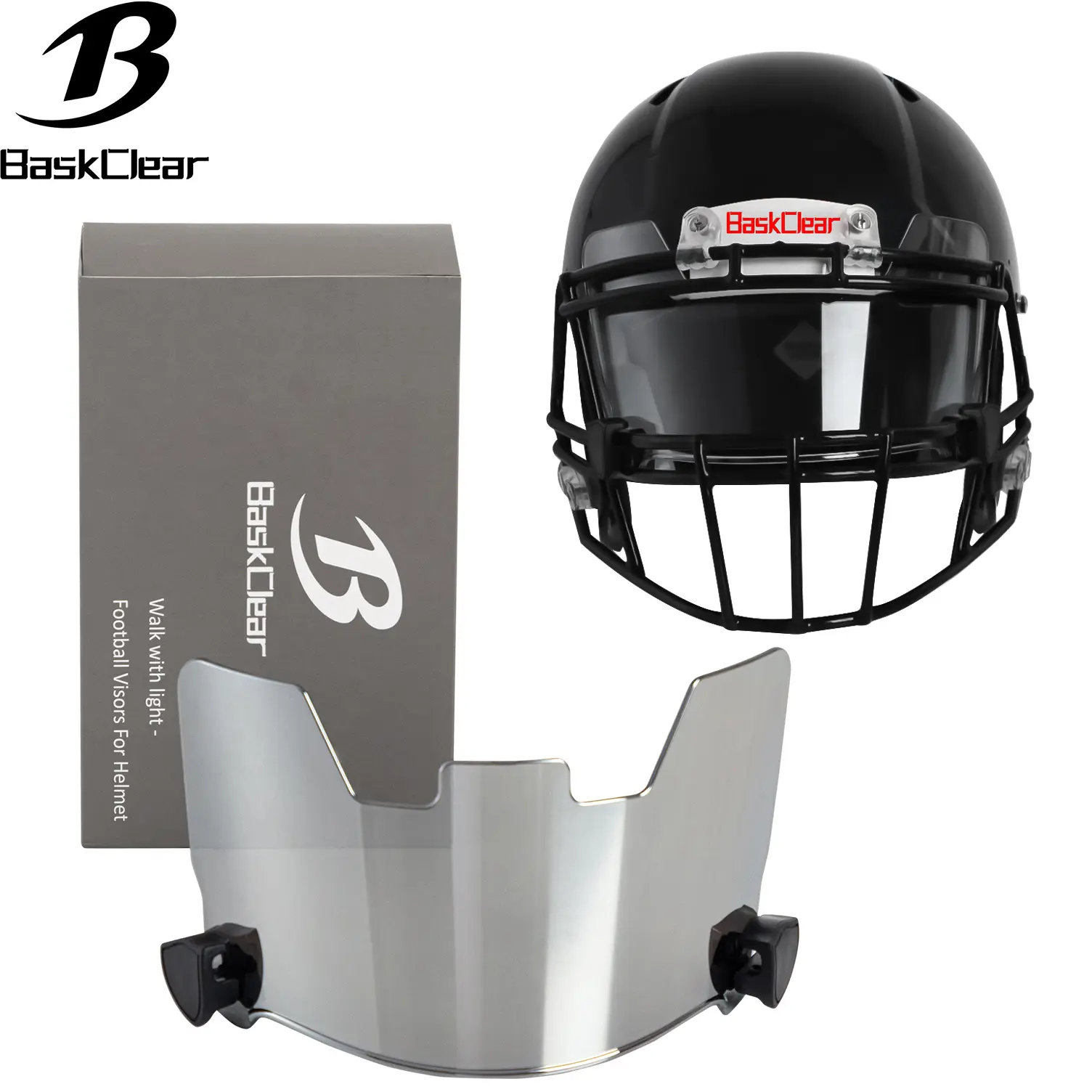 Clear Football Helmet Visor Kit, Protective Gear for Youth and Adult Football Helmets