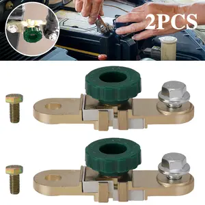 2-Pack Instant Battery Kill Switch for Side Post Terminals - Quick Disconnect, Total Power Cut-Off for Car Security & Storage