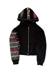 Y2K Fashion Hoodie Harajuku Hip Hop Trend Leopard Print Oversized Zip Up Hoodie Men Women Loose Casual Hoodie Jacket Streetwear