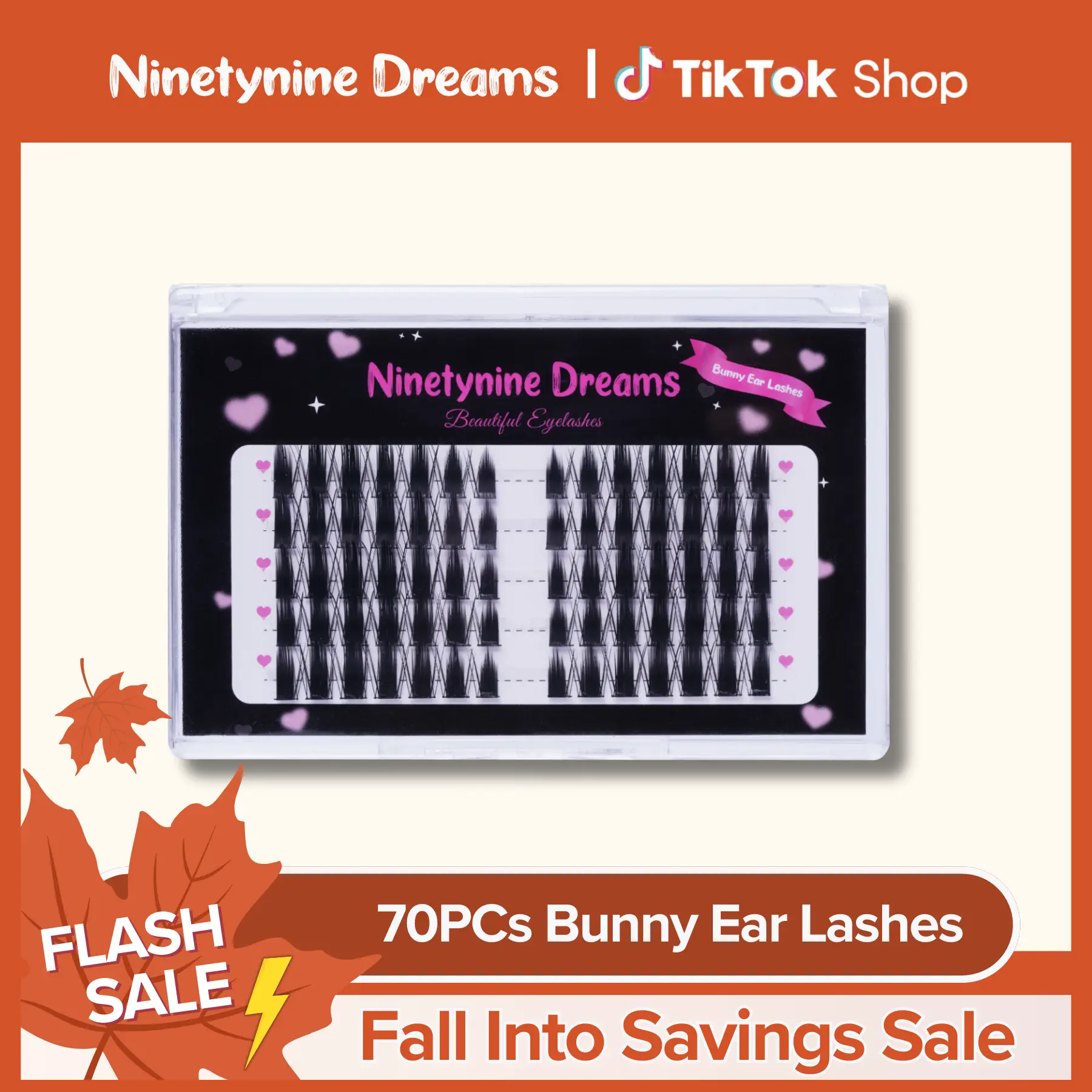 Ninetynine Dreams 70PCs Bunny Ear Lashes