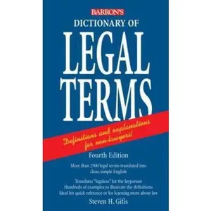 USED-Dictionary of Legal Terms: A Simplified Guide to the Language of Law by Steven H. Gifis (Paperback)