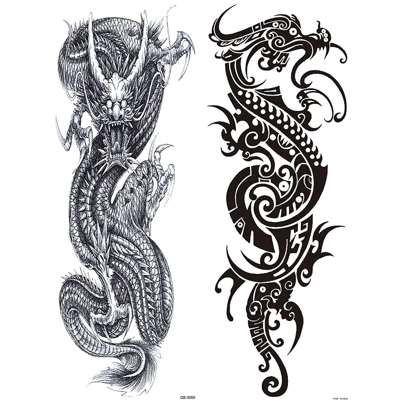 Realistic Dragon Temporary Tattoo Stickers, Waterproof Long-Lasting Design for Full Arm & Leg, Perfect for Halloween Parties, Sticker Tattoos