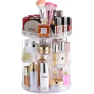 Rotating Makeup Organizer,Adjustable Spinning Skincare Organizer for ,Countertop,Clear Rotating Perfume Organizer,Bathroom Lazy Susan Organizers,Spin Beauty Product Storage Rack,1Pack