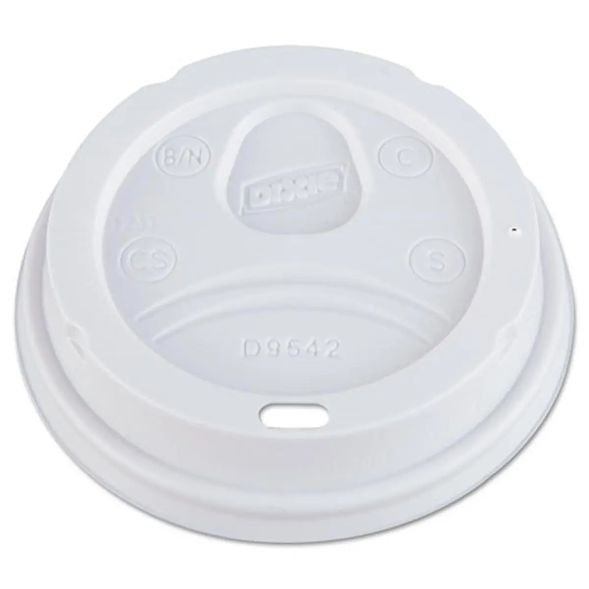 Dixie Ultra D9542 Dome Can Drink Lid, Plastic Disposable Kitchenware Drinkware Accessory - Protective White, Stackable, On-the-Go - Fits 10-16oz Paper Hot Cups, 100 per Carton, Sip-Through Hole