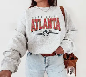 [SALE UP TO 50%] Vintage Atlanta Basketball Sweatshirt � Retro Atlanta Basketball Crewneck Gear, Georgia Fan Merch, ATL Basketball Gift for Men & Women