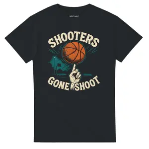 “Shooters Gone Shoot | Vintage Basketball Graphic Tee – Unisex Heavyweight Cotton Shirt”