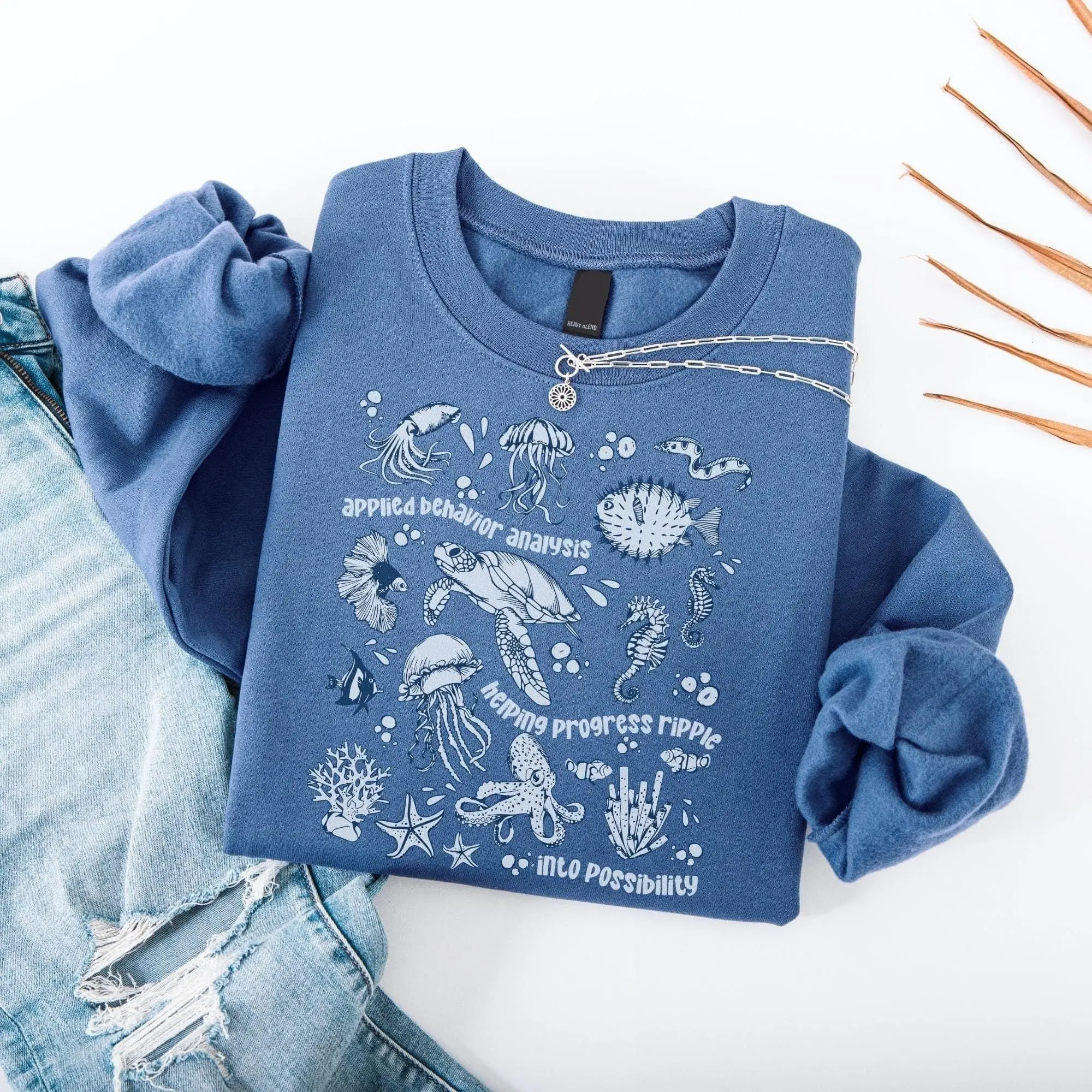 ABA Therapy T Shirt or Sweatshirt, Ocean Theme Behavior Analyst Shirt, RBT BCBA Tee, Special Education Teacher Gift, Graduation Outfit