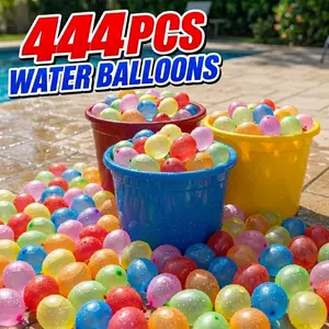 444Pcs Rapid-Fill Self-Sealing Water Balloons Mega Pack, Colorful Water Balloons for Kids’ Outdoor Play, Summer Pool & Backyard Party Supplies, Balloon