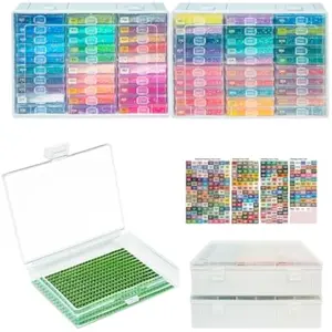 Diamond Art Trays with Lids, 60PCS Diamond Painting Trays with Lids ＆ Diamond Art Storage, Diamond Painting Accessories for Beads (2 Packs)