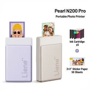 [LIVE ONLY] Liene Pearl N200 Pro Portable Photo Printer, Instant Mini Picture Printer for iPhone Smartphone, Thermal Dye Sublimation, Bluetooth Sticker Printer 50 Sheets 2x3 Adhesive Paper & 5 Cartridges, New Arrivals, TechVibes