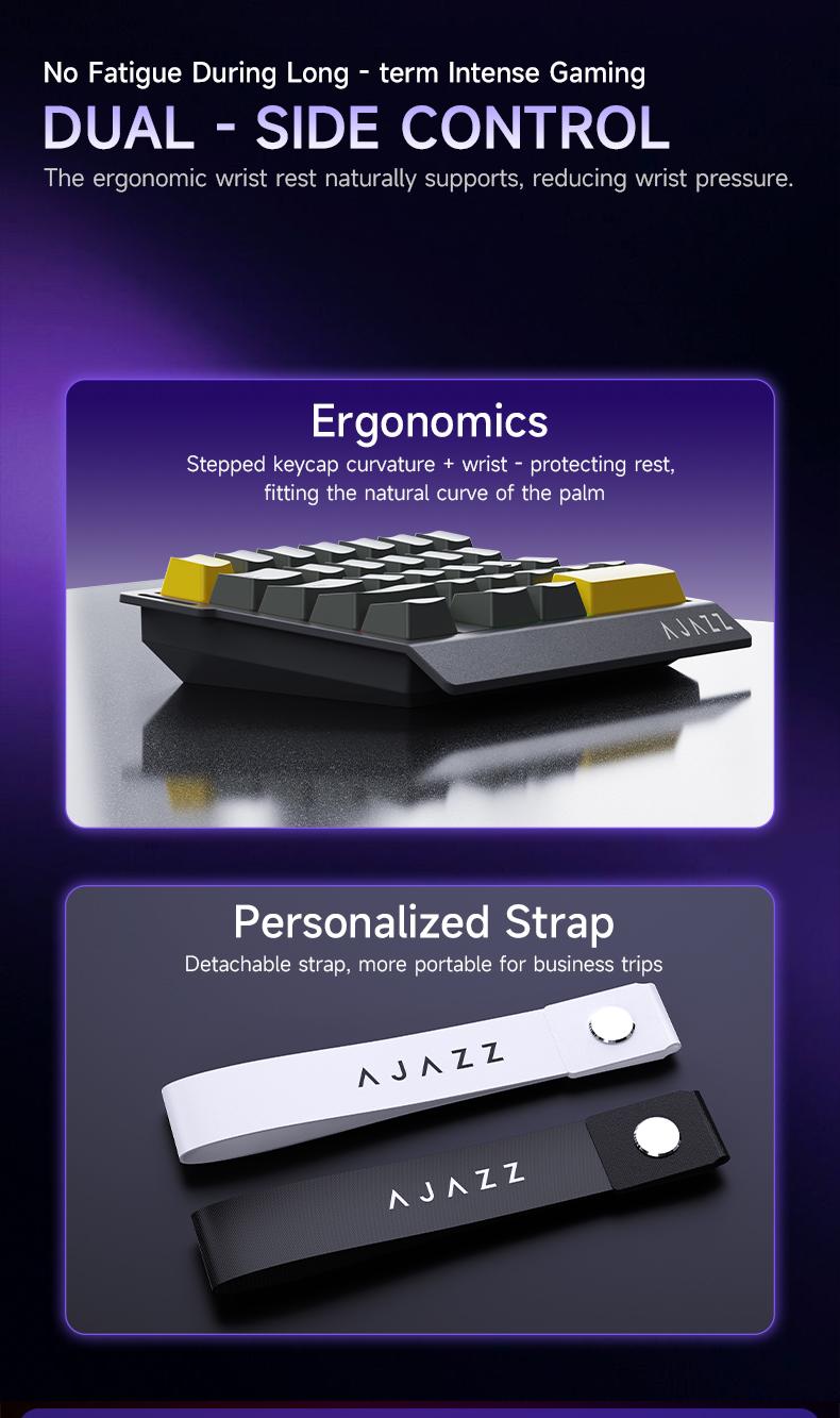 AJAZZ AK029 Single-Handed Wired Magnetic Gaming Keyboard 8K Hz, RGB, 0.01mm RT Precision，29 Keys, For FPS Gaming Colorful RGB  Backlight Web Driver Support Gaming Keyboard