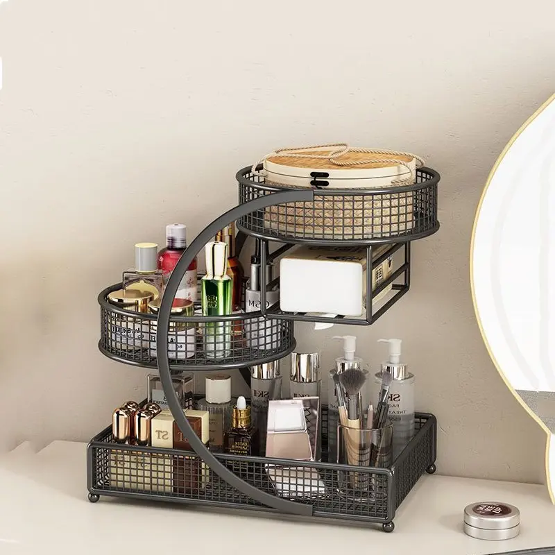 Aluminum Cosmetic Trolley Organiser – Large Space Multi-Layer Beauty Supplies Organizer for Beauty Enthusiasts with Cosmetic Storage & Storage Organization summerwins,summerwins