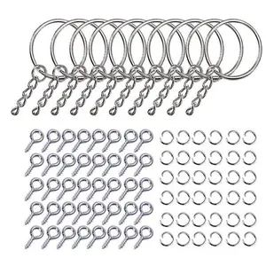 20 Pieces for Key Chain Rings Kit Keychain with Jump and Screw Eye