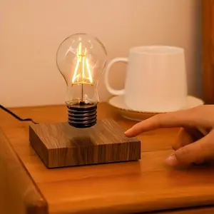Magic Floating Bulb Lamp - 360° Rotating LED Night Light with Wood Base, Cool Tech Decor for Bedroom & Office，Unique Gift for Mother's Day Father's Day,Adult desk Fidgets 2026