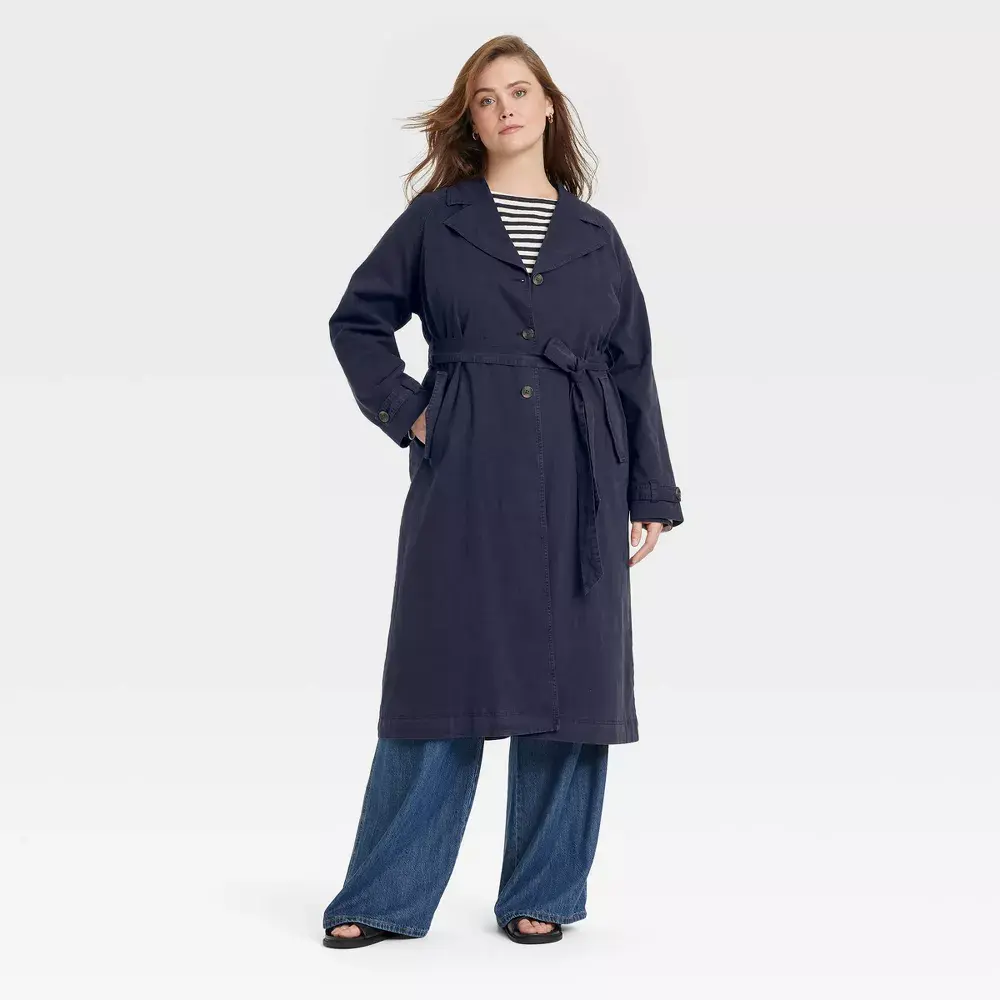 Women's Long Sleeve Trench Coat - Universal