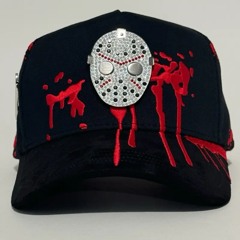 Hat premium Quality Caps’fans Jason, frontal metal pin with stones. Cotton and suede materials