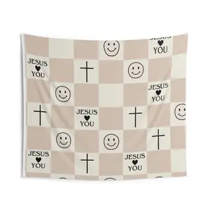 Jesus Love Checkerboard Wall Tapestry | Cross, Smile Icons