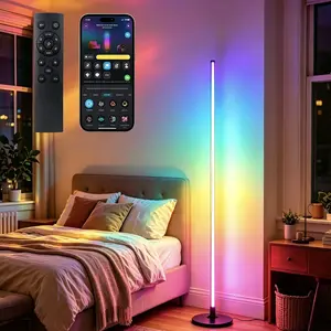 Floor Lamp, Smart RGB LED Corner Lamp with App & Remote Control, RGB Ambient Lighting, Decorative Lighting, 16 Million Colors, Music Sync, Timer Setting, Ideal for Living Room, Bedroom, Gaming Room, Mother's Day Gift