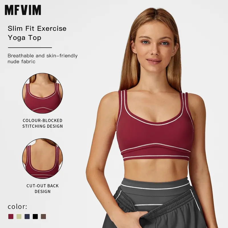 MFVIM Women’s Padded Supportive Seamless Wireless Sports Bra for Women - Nylon Spandex Twill, Stretchable, Hooks-Free Fit, Breathable, All-Season Activewear Vibes, Built for Gym, Yoga