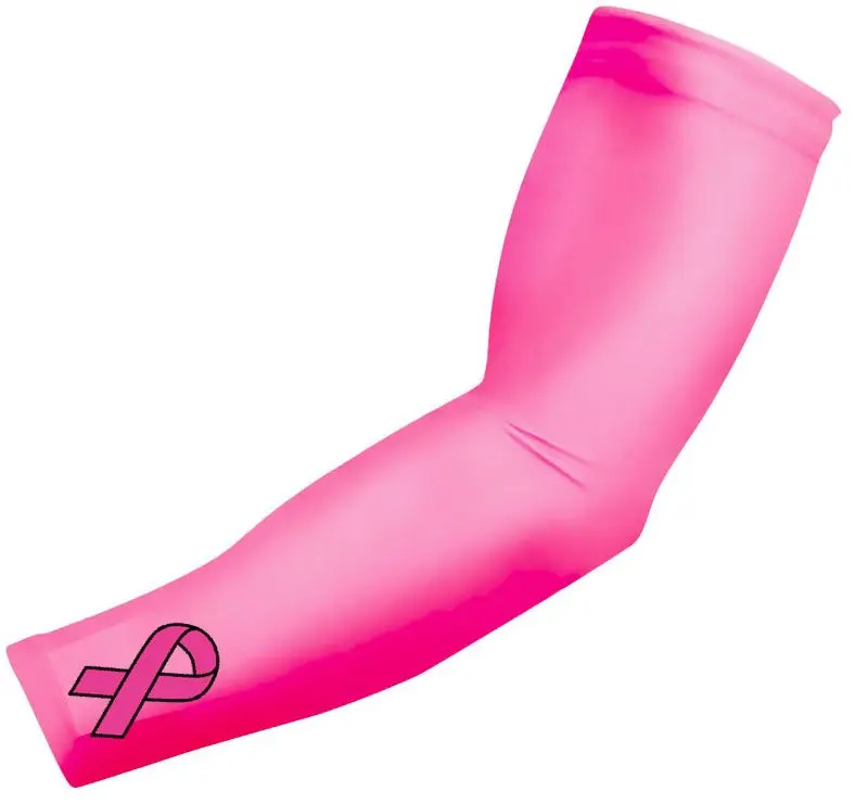 Sports Compression Arm Sleeve Pink Ribbon Logo Cancer Awareness Sports Compression Arm Sleeve Pink Ribbon Logo Cancer Awareness