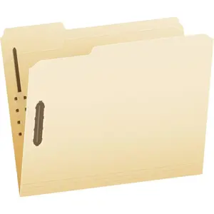 Fastener Folders, 2 Fasteners, Letter Size, Manila, 1/3 Cut Tabs, in Left, Right, Center Positions, 50 Per Box (FM213)
